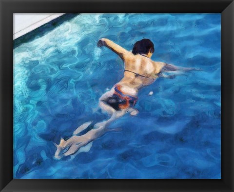 Framed Morning Swimming II Print