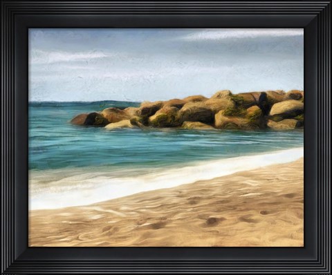 Framed Ocean Rocks I Print