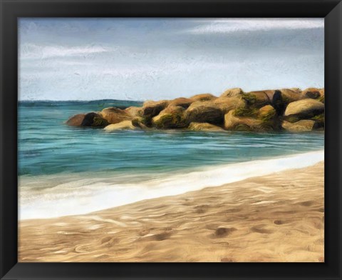 Framed Ocean Rocks I Print