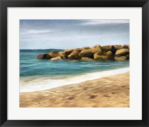 Framed Ocean Rocks I Print