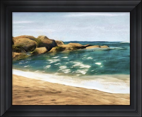 Framed Ocean Rocks II Print