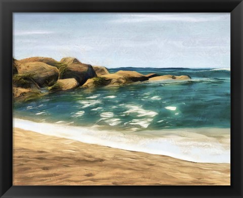 Framed Ocean Rocks II Print