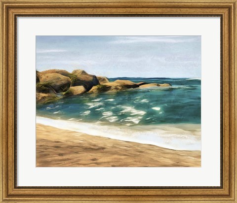 Framed Ocean Rocks II Print