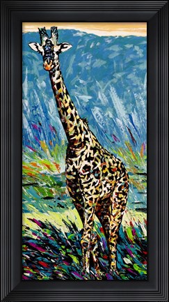Framed Regal Giraffe I Print