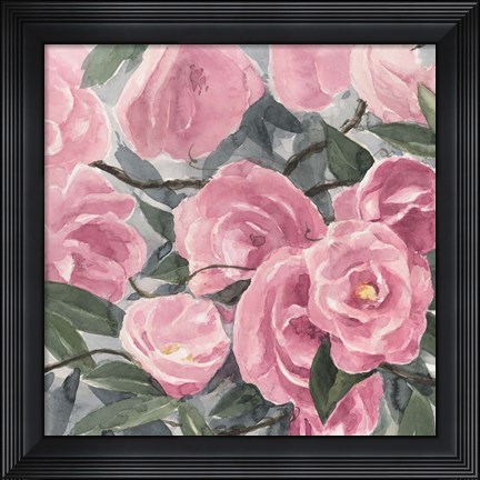 Framed Watercolor Roses I Print