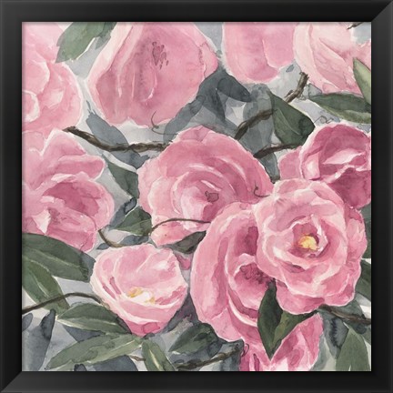 Framed Watercolor Roses I Print