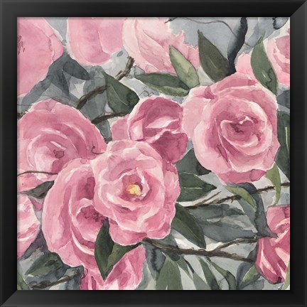 Framed Watercolor Roses II Print