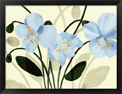 Framed Blue Poppies II Print