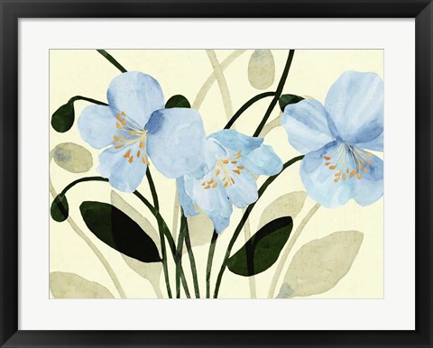 Framed Blue Poppies II Print