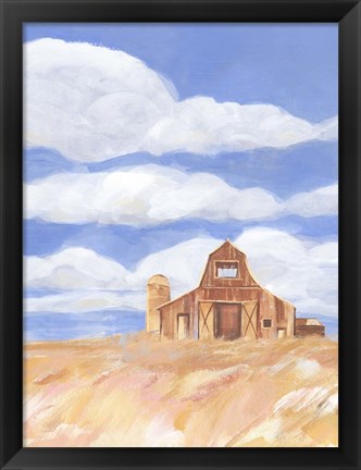 Framed Wheatfield Barn I Print