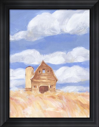 Framed Wheatfield Barn II Print