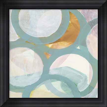 Framed Aqua Circles I Print