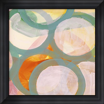 Framed Aqua Circles II Print