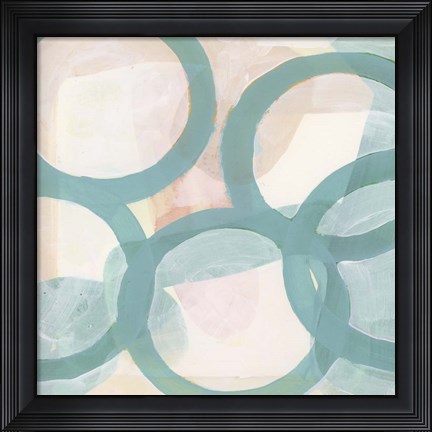 Framed Aqua Circles III Print