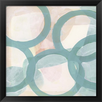 Framed Aqua Circles III Print