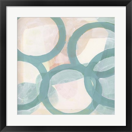 Framed Aqua Circles III Print