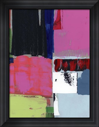 Framed Pink Blocks I Print