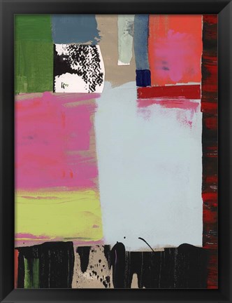 Framed Pink Blocks III Print