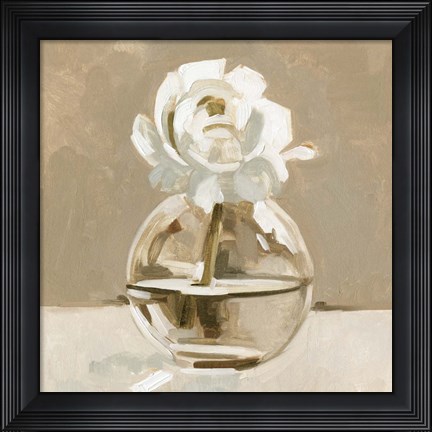 Framed Neutral Bud Vase II Print
