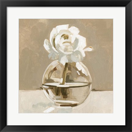 Framed Neutral Bud Vase II Print