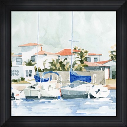 Framed Beach Town Summer II Print