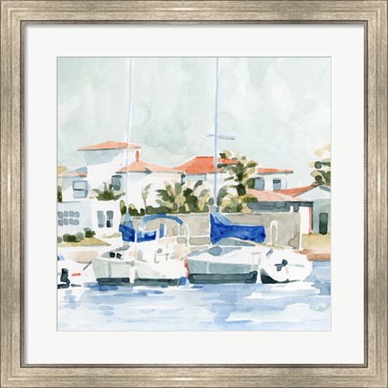 Framed Beach Town Summer II Print