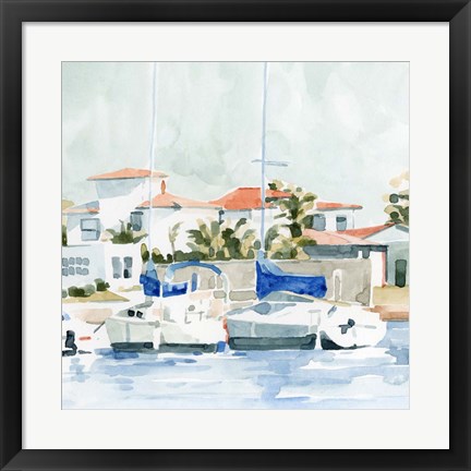 Framed Beach Town Summer II Print