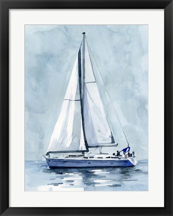 Framed Lone Sailboat I Print