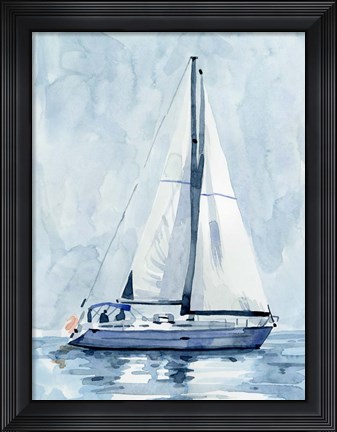 Framed Lone Sailboat II Print