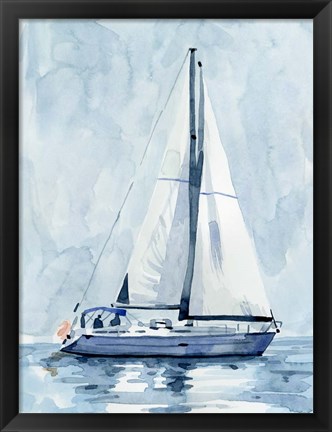 Framed Lone Sailboat II Print