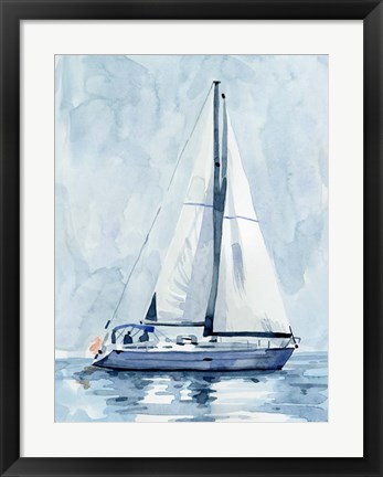 Framed Lone Sailboat II Print