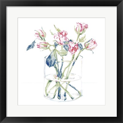 Framed Hockney Roses I Print