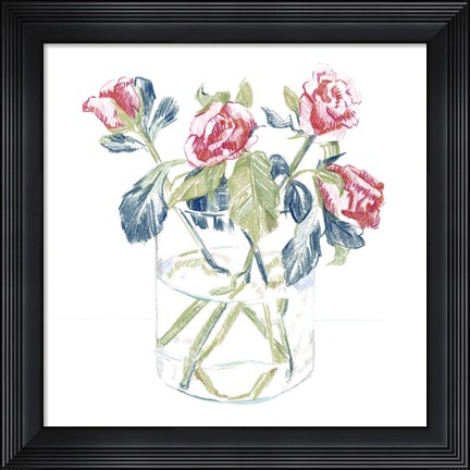 Framed Hockney Roses II Print