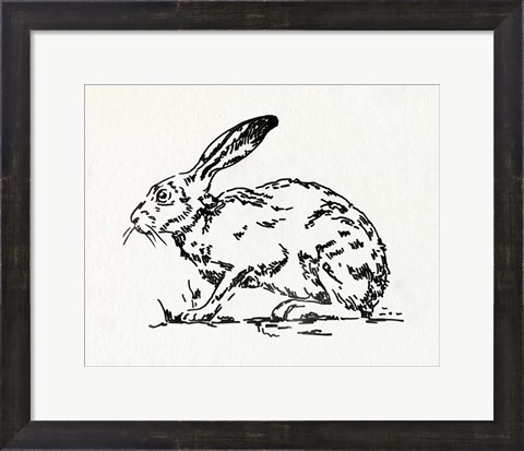 Framed Resting Hare I Print