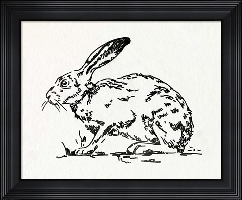 Framed Resting Hare I Print
