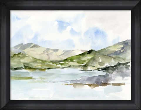 Framed Serene Mountains I Print