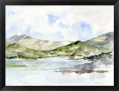 Framed Serene Mountains I Print