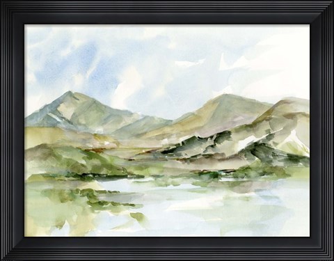 Framed Serene Mountains II Print