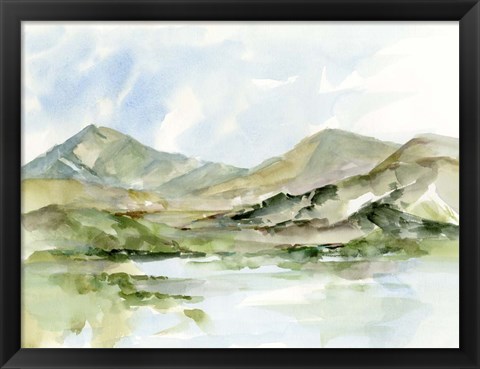 Framed Serene Mountains II Print