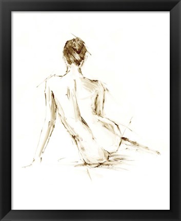 Framed Drybrush Figure Study II Print