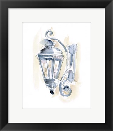Framed Watercolor Street Lamp II Print