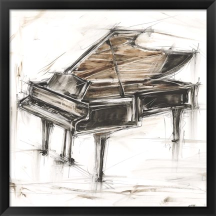 Framed Grand Piano Study Print