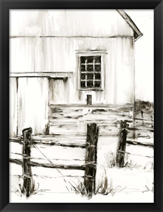 Framed Rustic Barbed Wire II Print