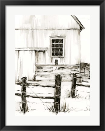 Framed Rustic Barbed Wire II Print