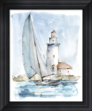 Framed Sailing into the Harbor I Print