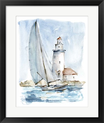 Framed Sailing into the Harbor I Print