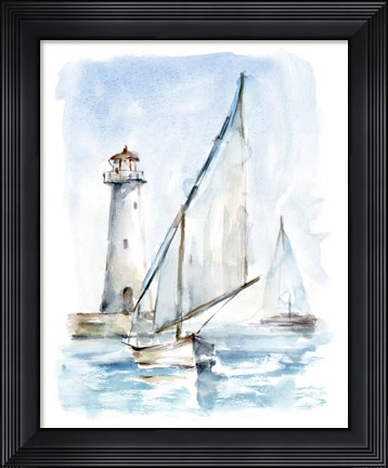 Framed Sailing into the Harbor II Print
