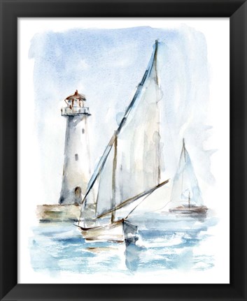 Framed Sailing into the Harbor II Print