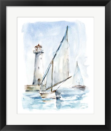 Framed Sailing into the Harbor II Print