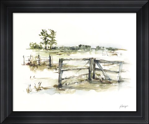 Framed Farm Fence II Print